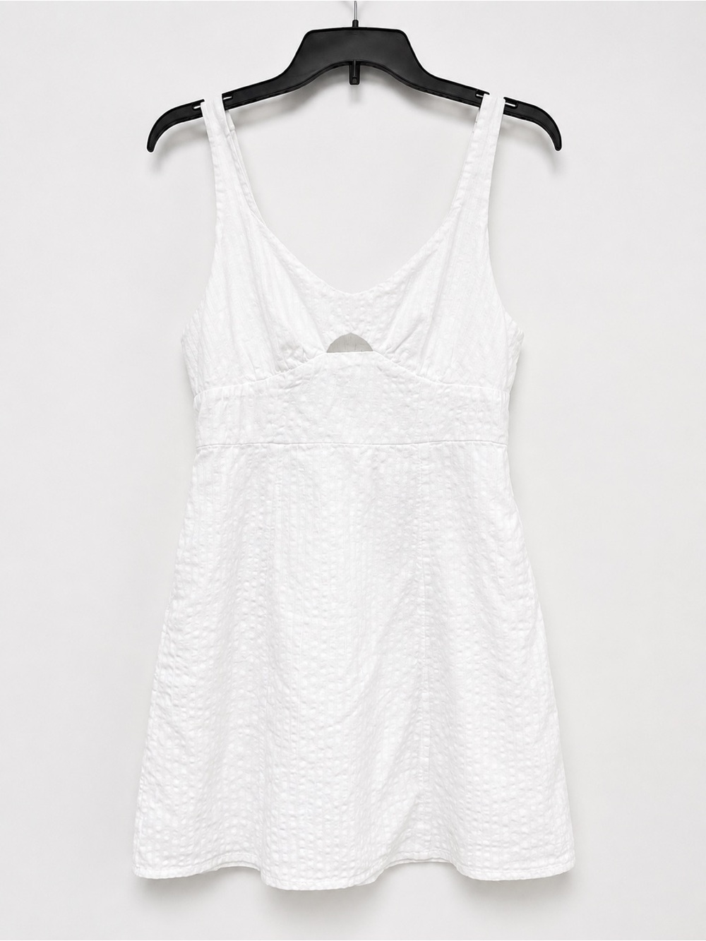 American Eagle Outfitters White Textured Sleeveless Mini Dress